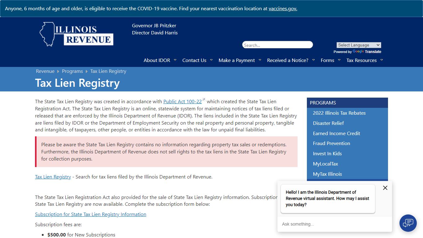 Tax Lien Registry - Tax Lien Registry - Illinois